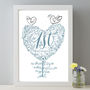 1st Wedding Anniversary Personalised Paper Gift Print, thumbnail 1 of 3
