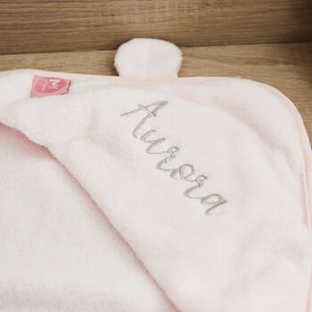 Personalised Light Pink Hooded Towel, 2 of 4
