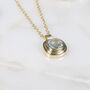 California Cushion Blue Topaz Gold Plated Necklace, thumbnail 1 of 4