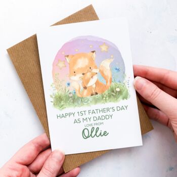 Personalised 1st Father's Day Woodland Animals Card, 5 of 7