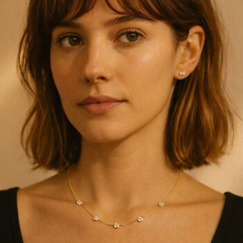 Trio Diamond Stud Earrings, 2 of 4