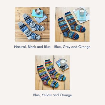 Fair Trade Hand Knitted Nordic Woollen Slipper Socks, 3 of 12