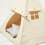 Kids Teepee Tent Set Beige With Floor Mat, thumbnail 2 of 3