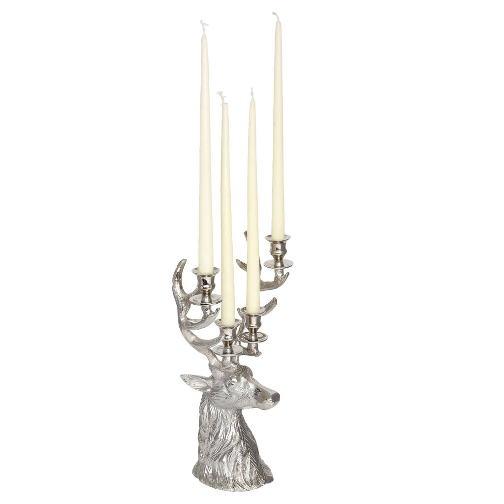 Large Stag Pillar Candle Holder By Marquis & Dawe