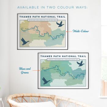 Personalised Thames Path Map Art Print, 6 of 9