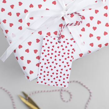 Red Heart Valentines Wrapping Paper, 4 of 6