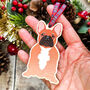 French Bulldog Hanging Wooden Christmas Decoration, thumbnail 1 of 6
