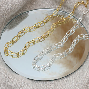 18ct Gold Plated Or Sterling Silver Link Necklace, 2 of 3