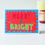 Merry And Bright Hand Lettered Christmas Card, thumbnail 3 of 5
