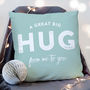 A Hug From Me To You Faux Suede/Organic Cotton Cushion, thumbnail 3 of 9