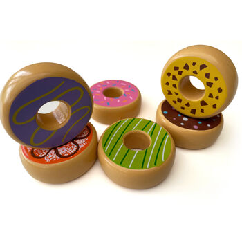 Wooden Donuts Pretend Play Food Set, 2 of 5