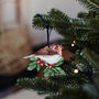 Wooden Robin Christmas Tree Decoration, thumbnail 1 of 2