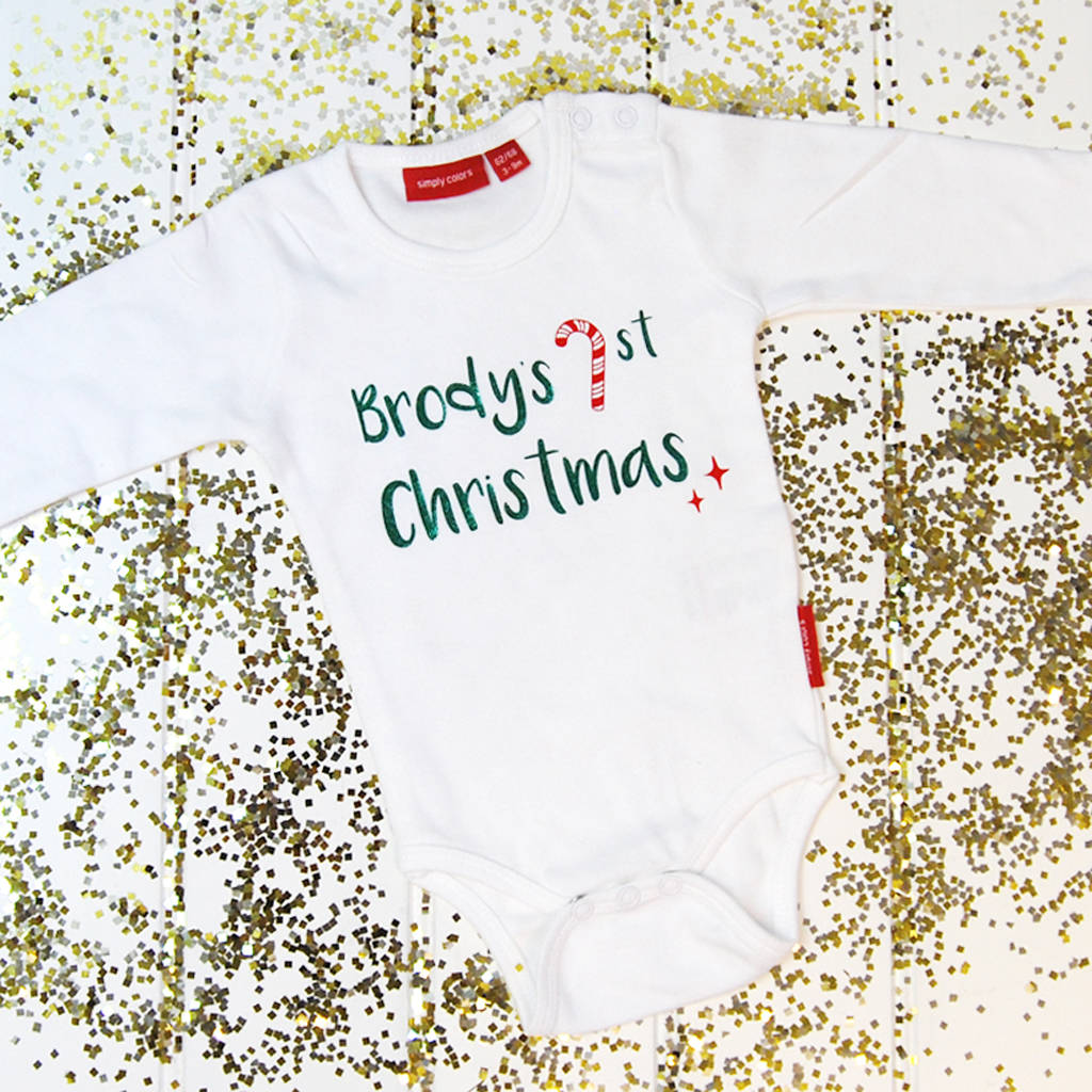 personalised christmas baby grows