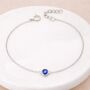 Personalised Sterling Silver September Birthstone Sapphire Bracelet, thumbnail 2 of 10