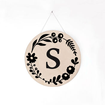 Personalised Floral Hand Screen Printed Wooden Plaque, 6 of 9