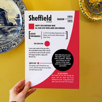 Personalised Season Print Gift For Sheffield United Fan, 2 of 6