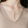 Large Feather Silver Gold Plated Leaf Charm Pendant, thumbnail 8 of 10