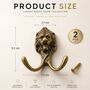 Vintage Brass Lion Wall Hooks Set Of Two, thumbnail 7 of 9
