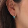 18ct Gold Plated Triple Turquoise Hook Earrings, thumbnail 1 of 5