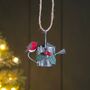 Robin On Watering Can With Holly Hanging Decoration, thumbnail 1 of 2
