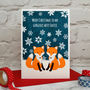 'Foxes' Personalised Couple Christmas Card, thumbnail 3 of 4