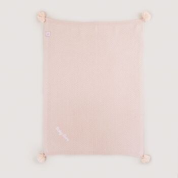 Personalised Pink Cashmere Blend Blanket With Pom Poms, 4 of 7