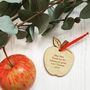 Personalised Teacher Gift Hanging Apple Decoration, thumbnail 1 of 4