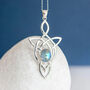 Genuine Moonstone Celtic Knot Necklace In Silver, thumbnail 1 of 9