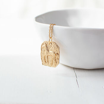 Matte Gold Plated Horse Necklace, 3 of 5