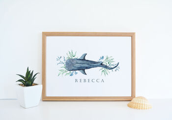 Personalised Whale Shark Art Print, 3 of 3