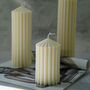Scented Ribbed Pillar Candle, thumbnail 2 of 4