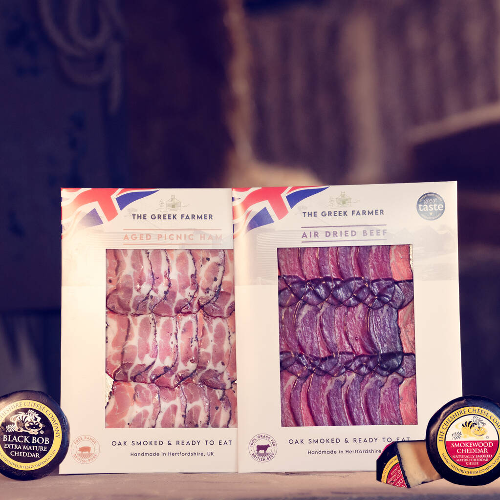 British Cheese And Cured Meats Gift Set By The Greek Farmer