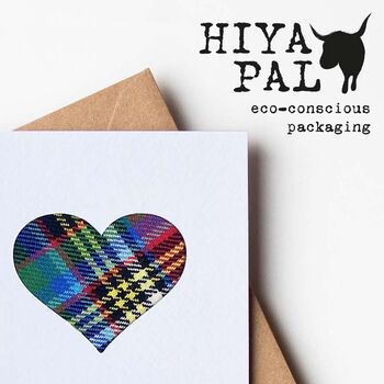 Funny Scottish Birthday Card With Real Tartan Heart, 7 of 7