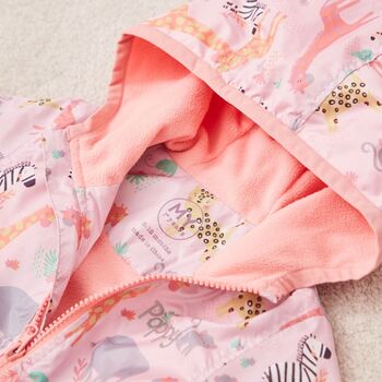 Personalised Pink Safari Print Raincoat, 5 of 6