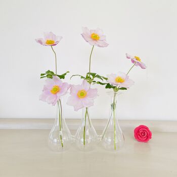 Glass Flower / Bud Vase ~ Set Of Three, 3 of 8