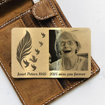 Personalised Remembrance Metal Wallet Card, 6 of 8