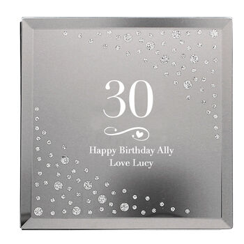 Personalised Age Diamante Glass Trinket Box, 6 of 6