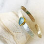 Hydra Aquamarine And Pearl Silver Torq Bangle, thumbnail 1 of 2