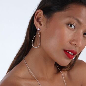 Petal Drop Earrings With Pear Cut Ruby, 3 of 5