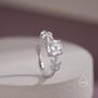 Sterling Silver Moissanite Stone And Leaf Ring, thumbnail 1 of 12