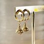 Mushroom 18ct Gold Plated Mini Hoop Earrings, thumbnail 3 of 3