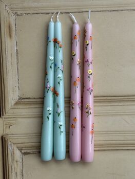 Hand Painted Bright Summer Floral Candles, 5 of 5