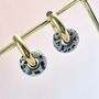 Dalmatian Jasper Gold Plated Hoop Earrings, thumbnail 5 of 6