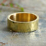 7mm Wide Hammered Effect Wedding Band In Yellow Gold, thumbnail 1 of 4