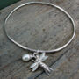 Sterling Silver Bee Or Dragonfly Bangle, thumbnail 4 of 5