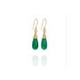 18 K Gold Green Onyx Earrings, thumbnail 1 of 6