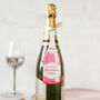 Personalised Pink Champagne Gift Tag, Bottle In Wood, thumbnail 2 of 3