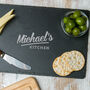 Personalised 'His Kitchen' Slate Cheese Board, thumbnail 1 of 4