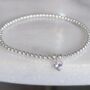 Sterling Silver Beaded Bracelet With Heart Shaped June Birthstone, thumbnail 3 of 7