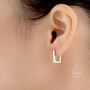 Rectangle Hoop Earrings In Sterling Silver, thumbnail 4 of 11